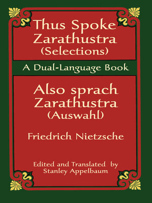 cover image of Thus Spoke Zarathustra (Selections) (Also sprach Zarathustra (Auswahl))